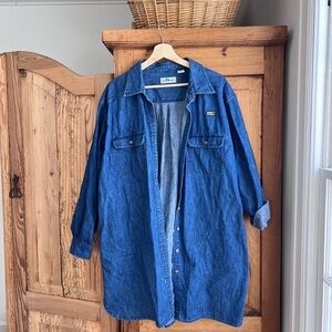 Vintage L.L. Bean | Women's Petite Button Up Denim Dress